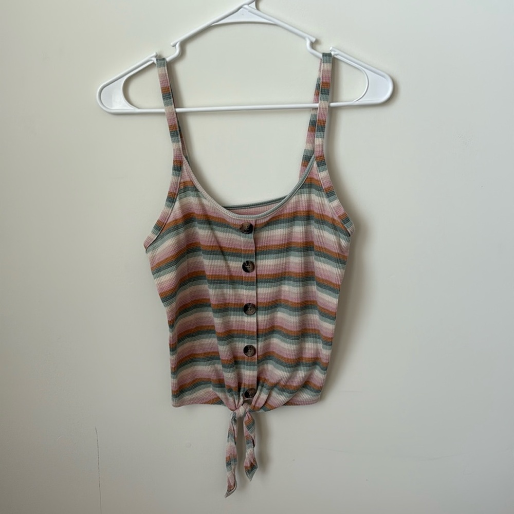 American Eagle Striped Tie‎ Tank Top Size Small
